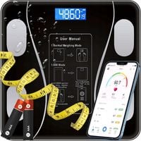 WAGA ŁAZIENKOWA BLUETOOTH SMART 25w1 180Kg ANALITYCZNA INTELIGENTNA + METR