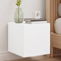 Ścienne szafki TV z LED, 2 szt., białe, 30,5x35x30 cm