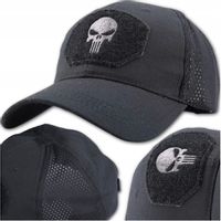 PUNISHER Czapka z daszkiem Czacha Haft Czarna Męska siatka bejsbolówka