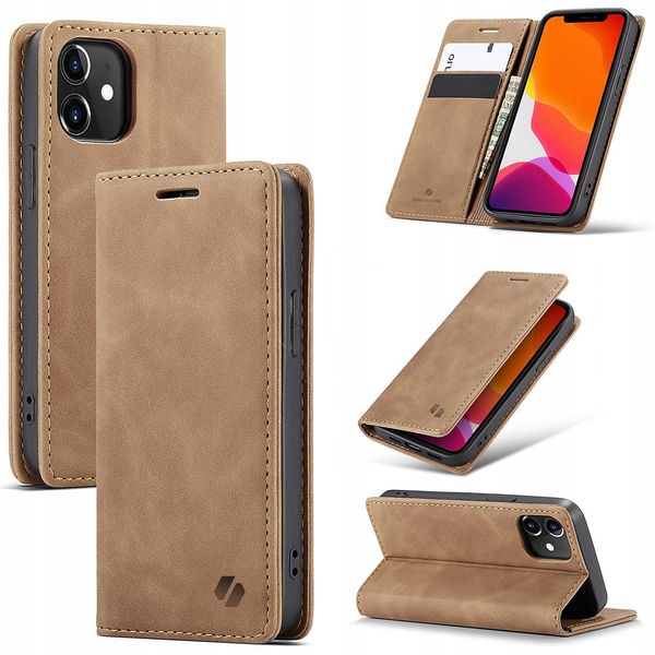 Spacecase Wallet Iphone 12 Mini Light Brown zdjęcie 11