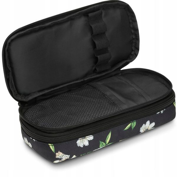 Piórnik dwukomorowy w kwiaty saszetka do szkoły dwie komory pojemny ZAGATTO zdjęcie 3