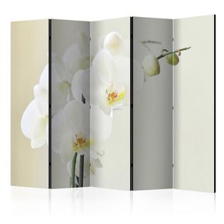 Parawan 5-częściowy - Biała orchidea II [Room Dividers]