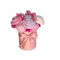 Flower Box Świece Sojowe Wieczny Bukiet Prezent Piwonie Ślub Urodziny