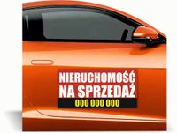 Magnes na samochód reklama magnetyczna 60x30 cm NIERUCHOMOŚĆ NA SPRZEDAŻ