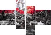 130CM 90 OBRAZ 4 ELEM JESIENNY WODOSPAD ŚCIENNY