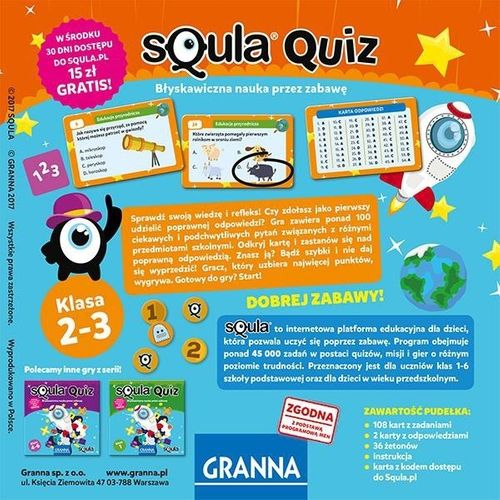 Granna Gra Squla quiz klasa 2-3 na Arena.pl