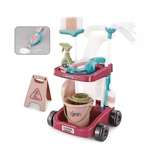 Zestaw do Sprzątania Czyszczenia dla Dzieci Wózek Mop Odkurzacz Miotła 16el na Arena.pl