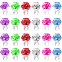 24 szt. Świecące diamentowe pierścienie LED Multicolor Party Halloween Chri