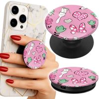 Uchwyt do telefonu Popsocket na palce/stojak SERCE KOKARDKA NA RÓŻOWYM TLE