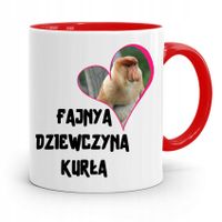 Kubek Czerwony Dla Dziewczyny Fajna Dziewczyna Z Nadrukiem Ze Zdjęciem