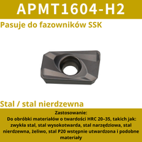 Płytki do fazowników składanych, APMT SD SPGX XCET Rozmiar: APMT1604-H2