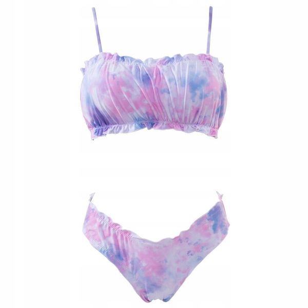 DWUCZĘŚCIOWY STRÓJ KĄPIELOWY BIKINI OPASKA BANDEAU FIGI KOSTIUM PLAŻA BASEN zdjęcie 1