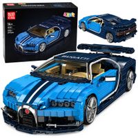 2X Klocki Konstrukcyjne Samochód Sportowy Bugatth Niebieski 1212 el.