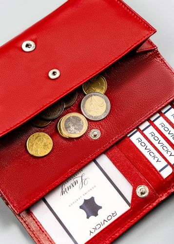 skórzany portfel damski w orientacji poziomej na zatrzask - 4u cavaldi na Arena.pl