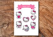 Wydruk cukrowy na tort A4 Hello Kitty napis DIY