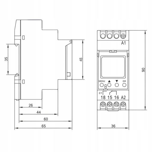 Programator Czasowy Wyłącznik LCD Cyfrowy 52 Programy OR-PRE-433 na Szynę zdjęcie 5