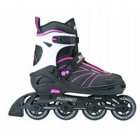 ROLKI REGULOWANE 39-42 CZARNO-RÓŻOWE ABEC-9 DAMSKIE REKREACYJNE 76MM