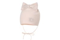 Broel IDA czapka dla dziewczynki kokarda jasny róż 44-46