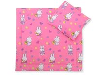 Pościel do wózka z wypełnieniem kołderka i poduszka - Hallo rabbit różowy