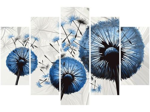 100CM 150CM OBRAZ 5 ELEM DMUCHAWCE NIEBIESKIM KOLORZE ŚCIENNY na Arena.pl