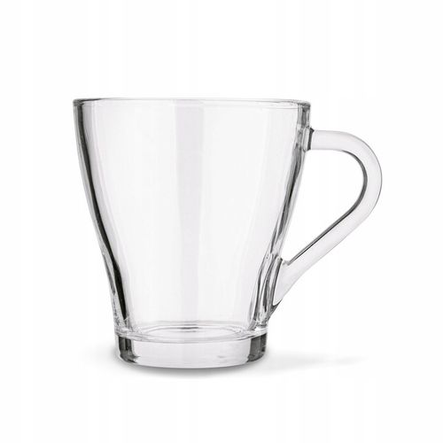 ZESTAW KUBKÓW SZKLANYCH 6x250ml SZKLANKI do kawy herbaty z uchem na Arena.pl