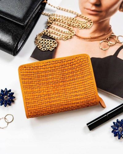 skórzany portfel damski zamykany na zatrzask - rovicky na Arena.pl