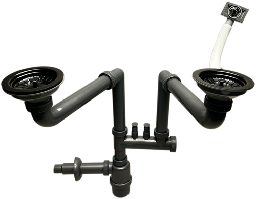 Zlewozmywak 1,5 komorowy z ociekaczem MILOS grafit z lewym ociekaczem + bateria LUNA + dozownik na Arena.pl