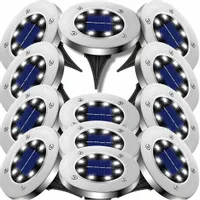 LAMPA SOLARNA LAMPKI SOLARNE DO OGRODU GRUNTOWE OGRODOWE DYSKI LED 12 SZTUK