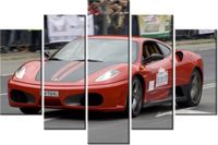 100CM 150CM OBRAZ 5 ELEM CZERWONY SAMOCHÓD SPORTOWY ŚCIENNY