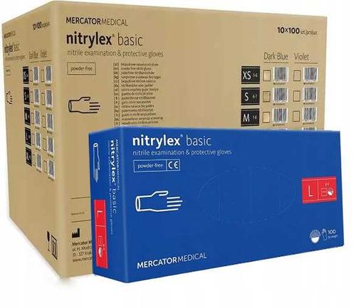 rękawice nitrylowe 100 szt. nitrylex basic dark blue 9-l - 10 kpl. na Arena.pl