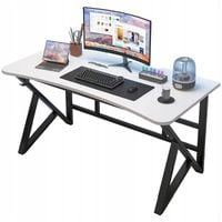 BIURKO KOMPUTEROWE BIAŁE GAMINGOWE NOWOCZESNE DLA GRACZA LOFT DUŻE