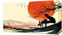 Obraz 50x30cm Pianistka