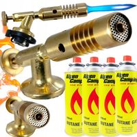 PALNIK GAZOWY RICAS MOSIĘŻNY SPAWALNICZY LUTOWNICA + 4x GAZ ALPEN