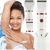 GOLARKA DAMSKA DEPILATOR DO CIAŁA BIKINI NÓG PACH WODOODPORNA USB 3W1