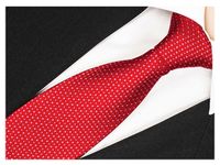 KLASYKA ŻAKARDOWY Krawat Męski Czerwony rc260