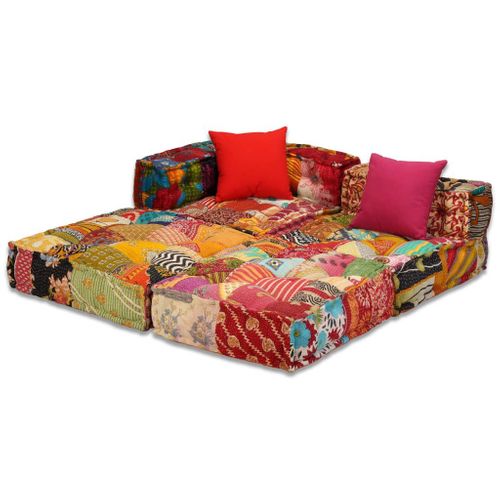 Patchworkowa sofa modułowa 3-osobowa VidaXL na Arena.pl