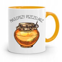 Kubek Zółty Dla Pszczelarza Najlepszy Pszczelarz Z Nadrukiem Ze Zdjęciem