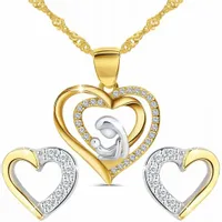 KOMPLET BIŻUTERII SREBRNEJ NA KOMUNIĘ SERCA 925