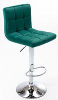 zielony hoker barowy regulowany srebrna noga metalowa tapicerowany furnitex