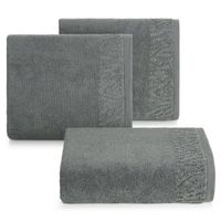 Ręcznik kąpielowy Margo 70x140 cm szary z bordiurą