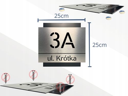 Tabliczka adresowa NUMER | ADRES NA DOM| 25x25cm | CNC | Wycinany | UV na Arena.pl
