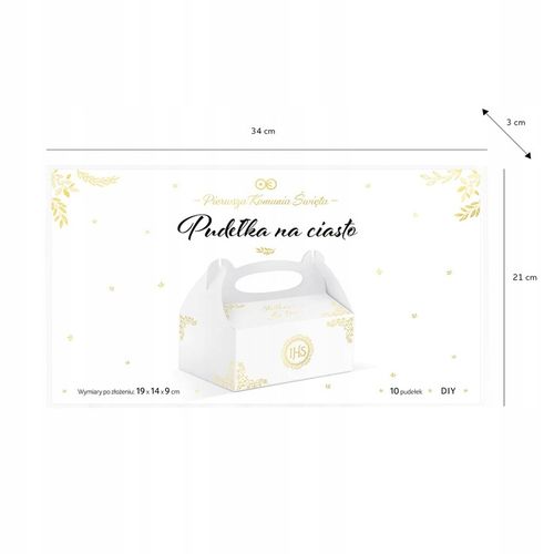 PUDEŁKA NA CIASTO komunijne IHS podziękowania dla gości na komunie 10 na Arena.pl