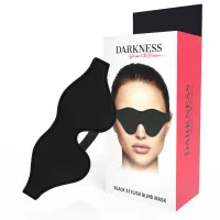 darkness mask - czarna maska na oczy z regulowanym paskiem, pvc