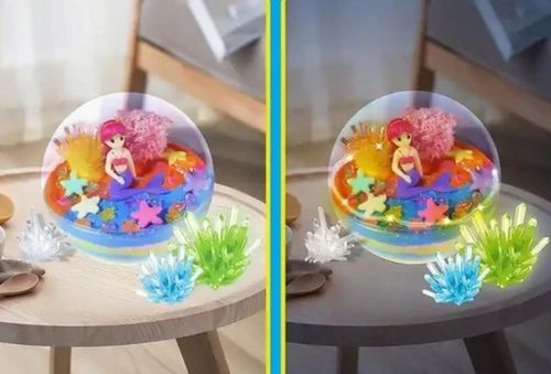 ZESTAW KREATYWNY SYRENKA MAGICZNE TERRARIUM DIY LAMPKA LED KRYSZTAŁ na Arena.pl