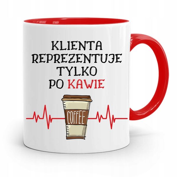 Kubek Czerwony Prawnika Reprezentuje Po Kawie Z Nadrukiem Ze Zdjęciem zdjęcie 1