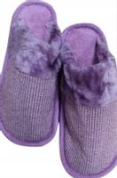 Kapcie damskie ocieplane futerkiem zimowe stylowe fioletowe 40-41