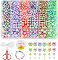 Koraliki perłowe do robienia biżuterii bransoletek zestaw 1890 szt DIY