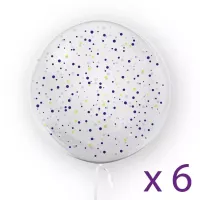 Zestaw 6 sztuk - "Kropki", niebieski i żółty