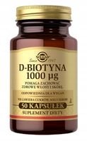 Solgar D-biotyna 1000 mcg Włosy Paznokcie Witaminy z grupy B Zdrowa skóra