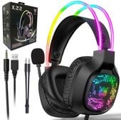 SŁUCHAWKI GAMINGOWE NAUSZNE Z MIKROFONEM RGB PRZEWODOWE ONIKUMA X22 PC USB